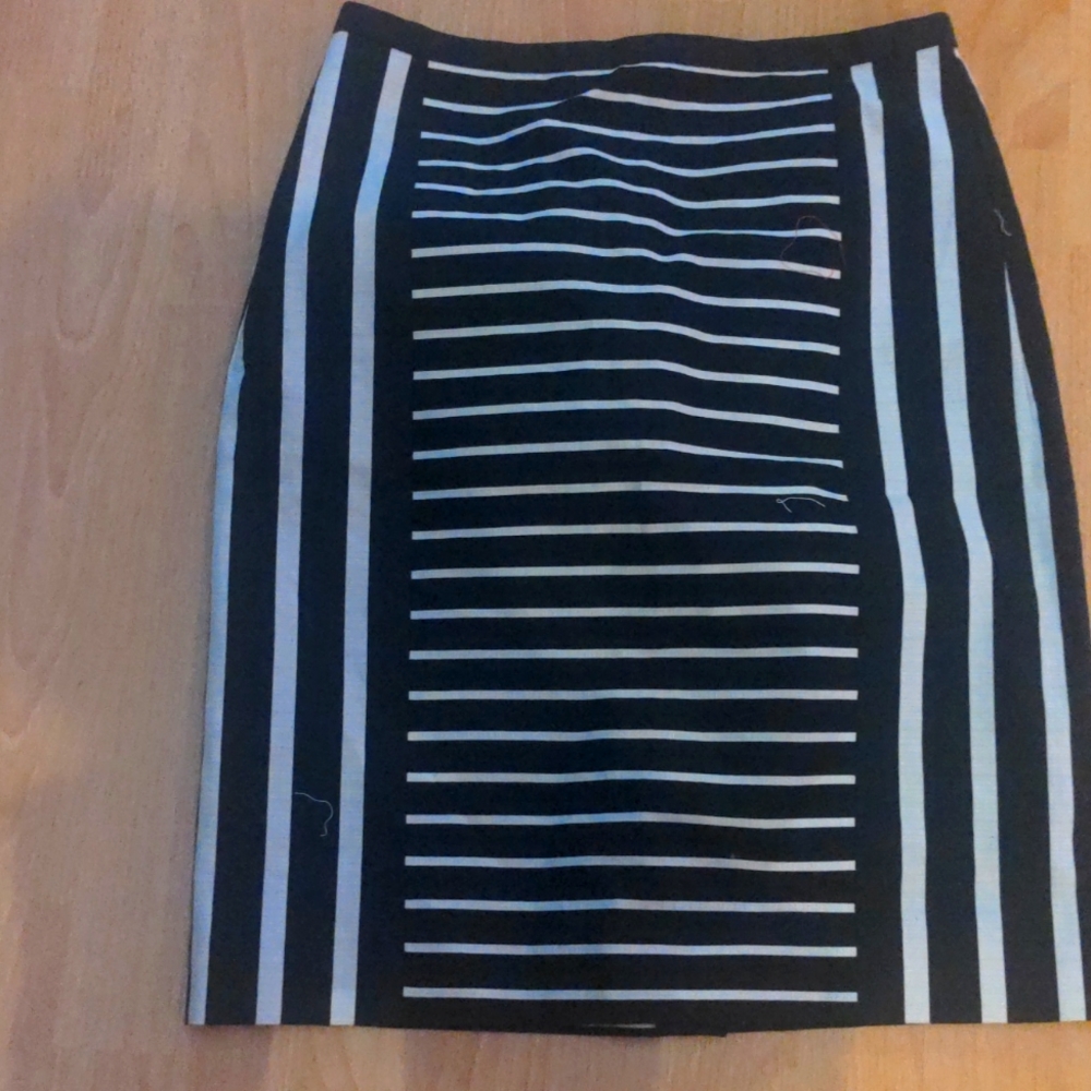JCrew striped no 2 pencil skirt